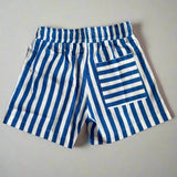 Linen Striped Shorts | Blue