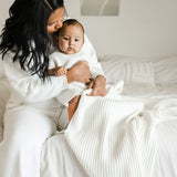 Powder Ribbed Knit Blanket