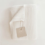 Powder Ribbed Knit Blanket