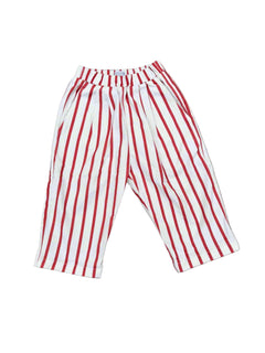 Oversized Poppy Pants | Cherry Red Stripes