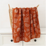Bamboo Muslin Swaddle Blanket | Boho Orange