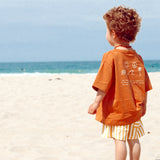 Linen Striped Shorts | Yellow