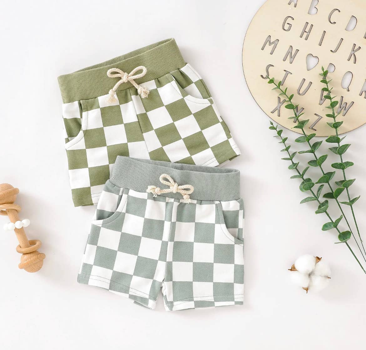 Checkerboard Shorts | Green