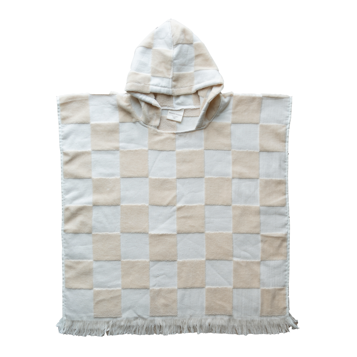 Hooded Poncho Towel Checkerboard